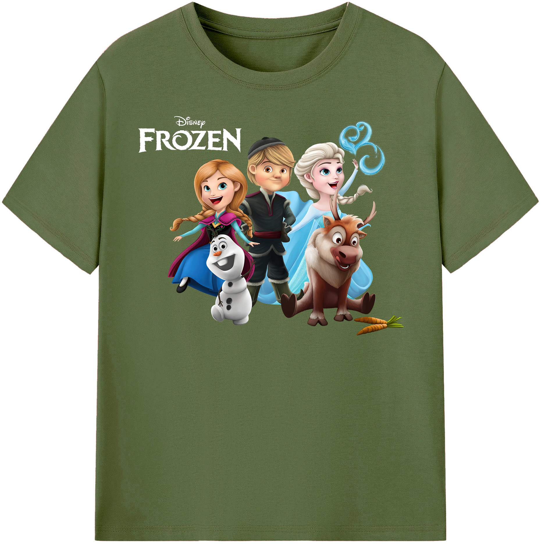 （画像用） アナと雪の女王 アンナ エルサ Frozen Anna Elsa 綿100％半袖Tシャツ（フロントプリント）